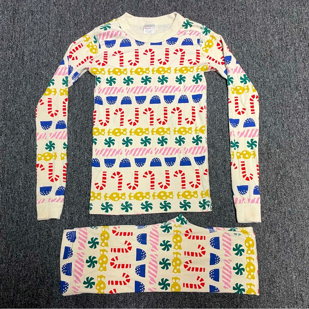 Hanna Andersson Cotton Holiday Candy Pajamas Stocking Sweets Size 150 cm or 12